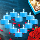 Led Tea Lights Candles- 24Pack Blue Flameless Candles Realistic And Bright Flickering Long Lasting 200Hours For Holiday Celebration,Home Decoration
