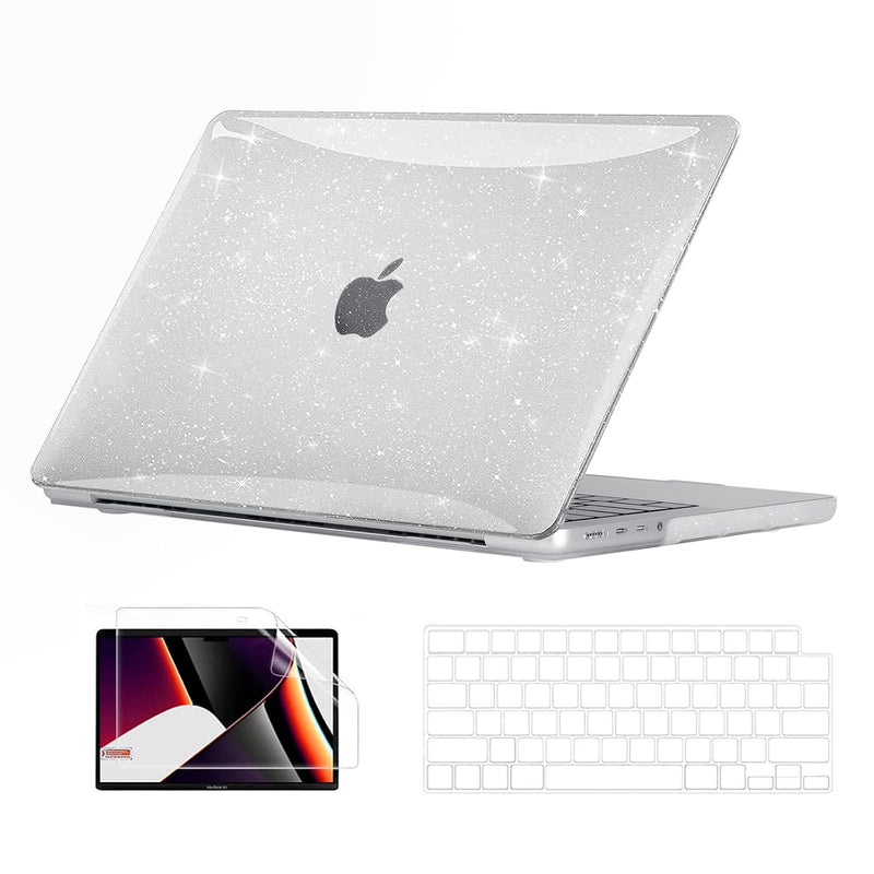 Glitter Clear Hard Case For 2024 2023 2022 2021 Newest Macbook Pro 16 Inch Mod