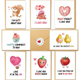 Funny Valentines Day Pun Cards, Cute Valentine'S Day Cards Set, Assorted Love Card For Kids, Students, Friends, Family, Partner, Colleagues, Etc - 8 Designs (3.5 X 5 In, 40 Pack)