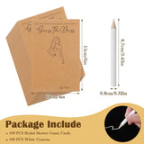 200 Pcs Guess The Dress Bridal Shower Cards For Guests, Include 100-Pcs 5 X 7 Inch Wedding Shower Cards And 100-Pcs White Crayons Fun Wedding Favors Decorations(Brown)