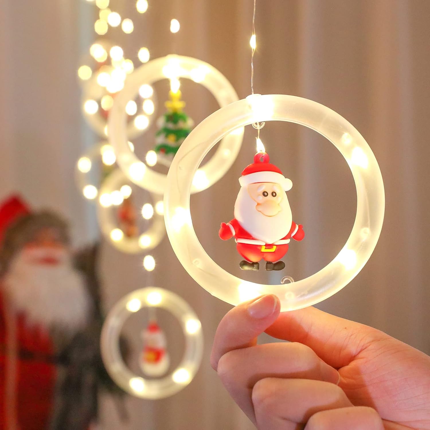 Christmas Lights, 120 Led Lights 9.84 Feet Long Christmas Decorations Lights, With Flashing Bubble Lights,10 Cute Round