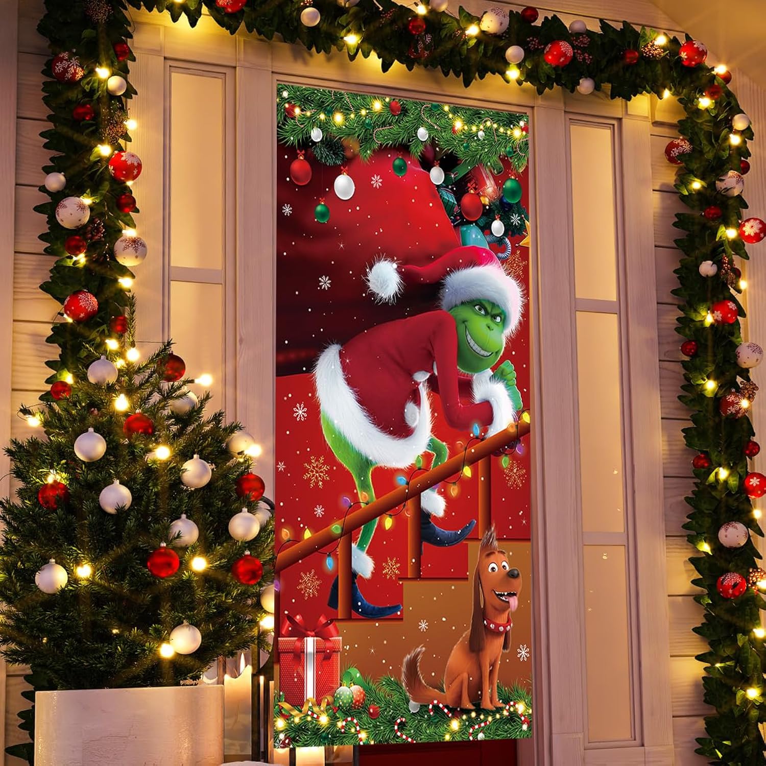 Christmas Banner Red And Green Xmas Hanging Sign Winter Seasonal Holiday Decor Merry Christmas Decorations For Home Party