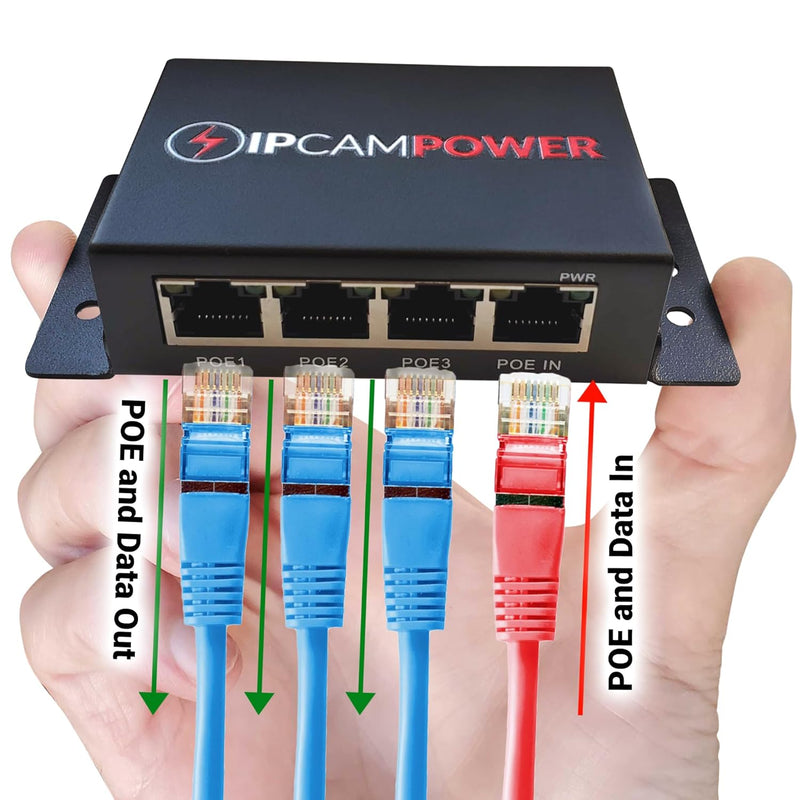 Poe Powered 3 Port Switch & Network Cat5 Cat6 Midspan Cable Range Extender Pas