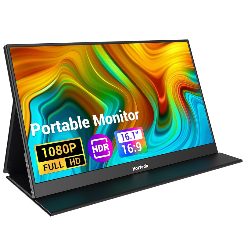 Portable Monitor, 16.1In 1080P Fhd Laptop Monitor Usb-C Hdmi External Computer