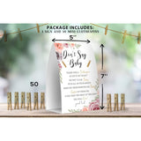 Don'T Say Baby Set - One 5X7 Sign And 50 Mini Clothespins, Baby Shower Games, Baby Shower Decoration, Gender Neutral Baby Shower - Msjb015