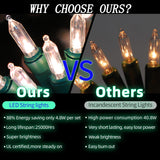 100 Mini Led Count Warm White - String Lights - 21.6Ft Led Christmaslights, Mini Led Lights For Home Holiday Party Weddi