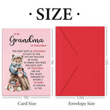 Christmas Card For Grandma - 5" X 7" Unique Grandma Christmas Card With Envelopes, Xmas Cards For Grandmother, Merry Xmas Gifts For Nana Mimi Gigi Abuela Mamaw From Grandson Granddaughter