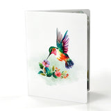 Cutpopup Hummingbird Birthday Card Pop Up, Mothers Day, 3D Popup Greeting Card (Hummingbird Purple Flower)