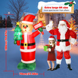 6Ft Christmas Inflatable Outdoor Decorations, Xmas Blow Up Santa Claus With Led Lights & Gift Box, Giant Christmas Infla
