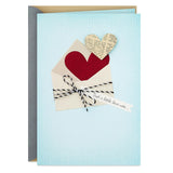 Hallmark Valentine's Day Card (Heart in Envelope) for Anniversary, Romantic Birthday, Everyday Love, Sweetest Day