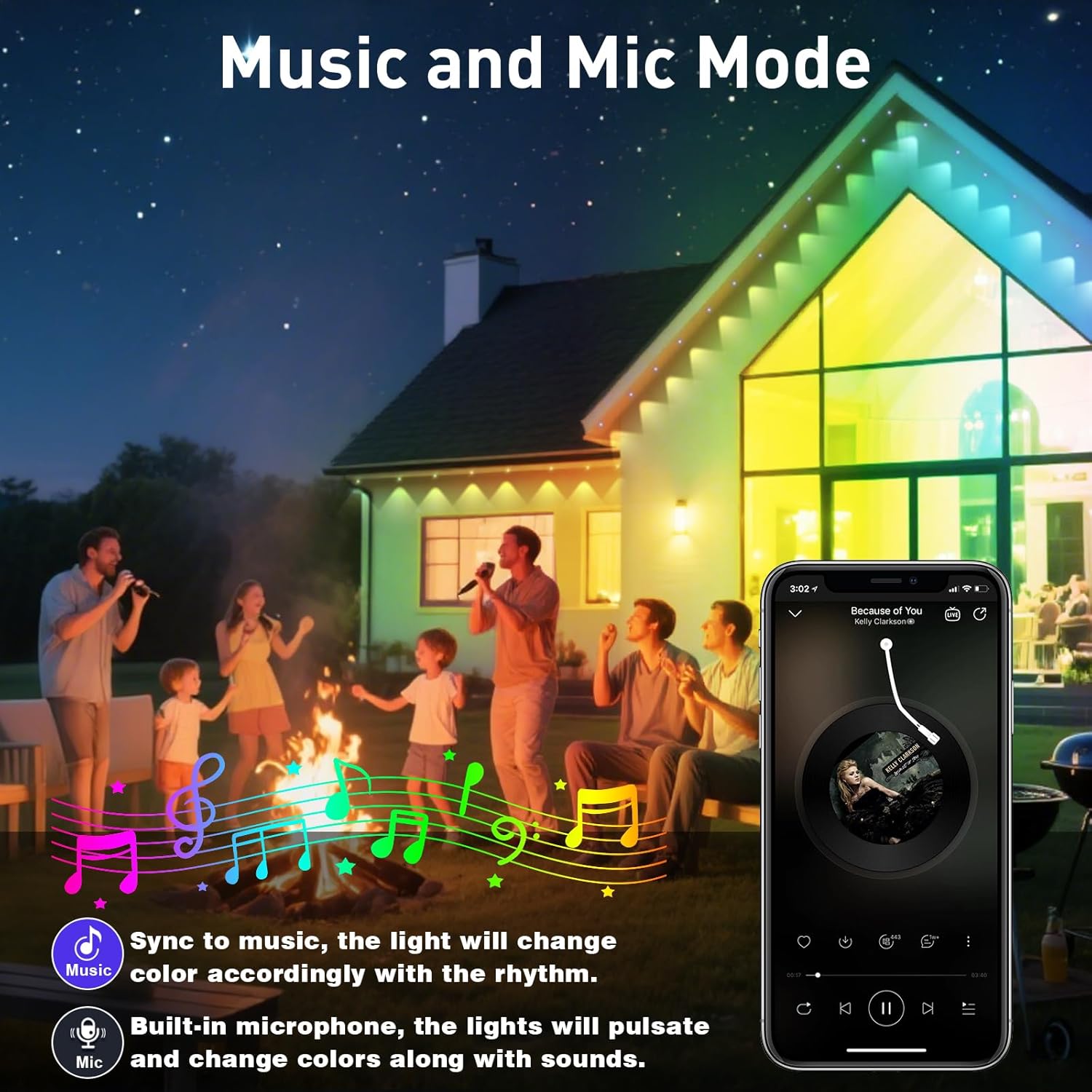 100Ft Permanent Outdoor Lights, Ip67 Waterproof,For House Roof, Christmas, Holiday, Party, Daily Lighting, Smart Rgb Outdoor Lights With Remote App Control & Diy Scenes