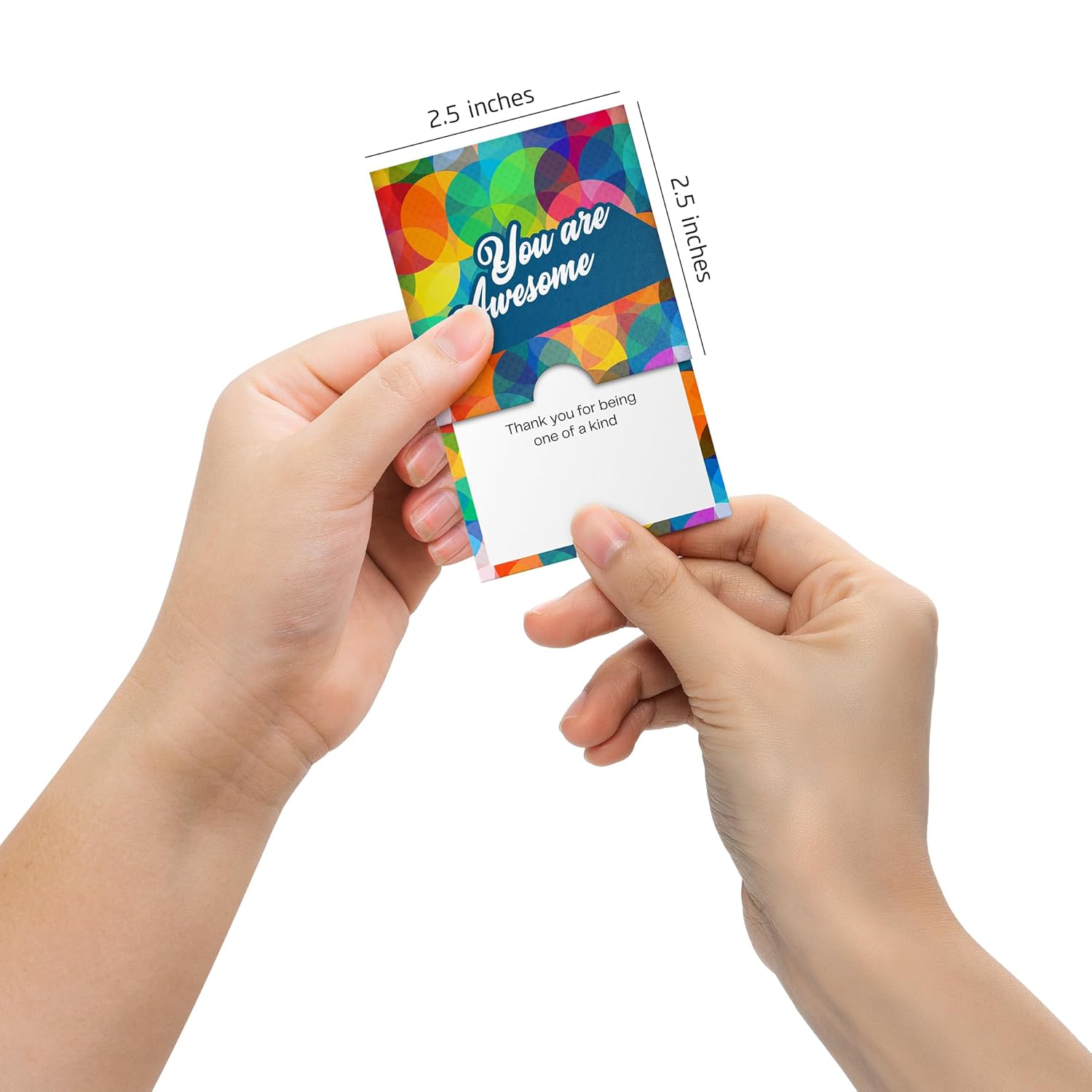 Awesome Mini Encouragement Cards - 40 Unique Cards W/Inspirational Messages, 2.5" X 2.5". Employee & Teacher Appreciation Gifts In Bulk
