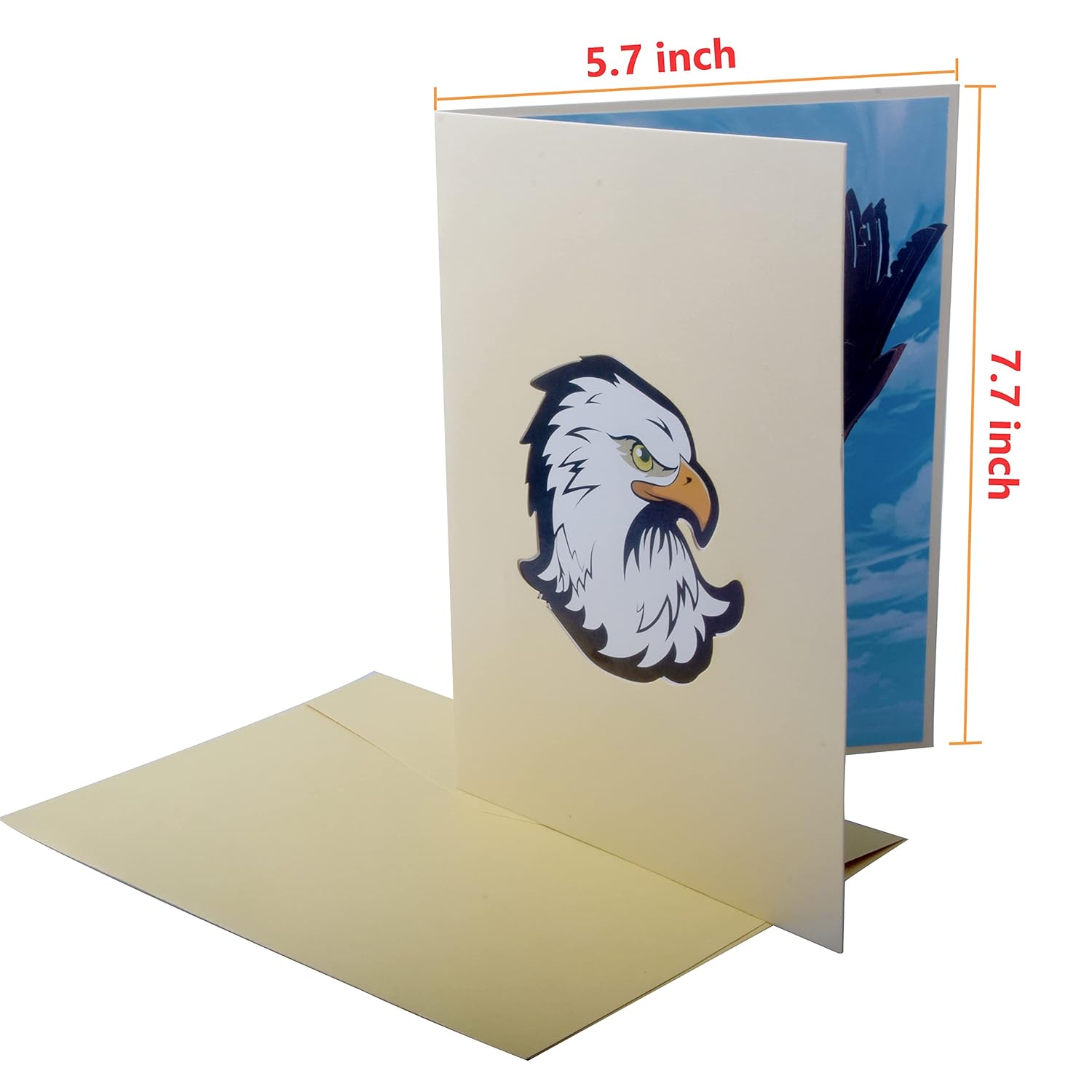 Soaring Free Eagle 3D Pop-Up Memorial Greeting Card,Father'S Day Card, For Son'S Husband'S Friend Congratulations To Retired Army And Eagle Scout Gift With Envelope And Note Card 5“ X 7”