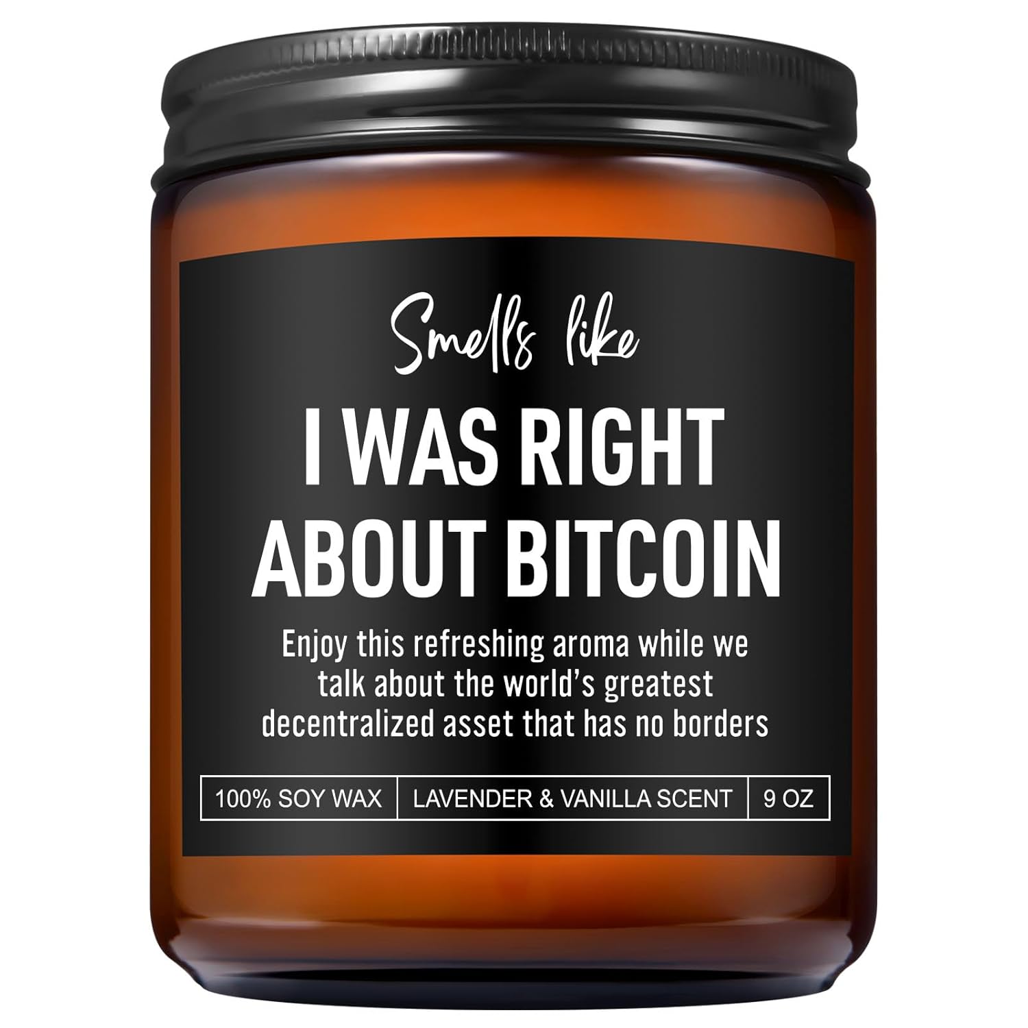 Scented Candle, Bitcoin Merch, Cryptocurrency, Crypto Gifts For Men, Women, Funny Christmas, Bitcoin Gifts For Him, Husband, Boyfriend, Dad, Son, Brother, Best Friend, Trader, Crypto Lovers