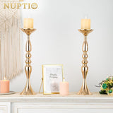Vases For Centerpieces 2 Pcs Gold Vases Wedding Centerpieces For Tables Versatile Metal Flower Arrangement For Wedding Party Dinner Centerpiece Decor (Gold, 19.7" H)
