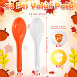 48 Pcs Autumn Thanksgiving Party Spoon Relay Race Set, Pumpkin Maple Leaves Fall Themed Ball And Spoon Race For Thanksgiving Fall Party Supplies Favors(Hazelnut)