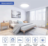 2 Pack 24W Flat LED Ceiling Lights 6000K 2200LM Ultra Thin White Fixtures