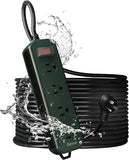 50FT Outdoor Waterproof Power Strip 4 Outlets 1250W Shockproof Extension Cord Green