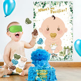 Pin The Pacifier On The Baby Shower Games For Boys Girls Gender Reveal Party Games, Large Baby Shower Activities Poster With 36 Pacifier Stickers