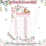 145 Pieces Woodland Baby Shower Game Floral Forest Animals 5 Games Set Funny Activities With 20 Pencils For Kids Include Baby Descriptions And Wishes