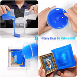 Silicone Mold Making Kit, Liquid Silicone For Molds Making 30A Sapphire Blue, High Strength Silicon Rubber 4.4 Lbs, 1:1 By Volume Ideal For Mold Casting Of Resin/Jewelry/Candle/Concrete/Plaster