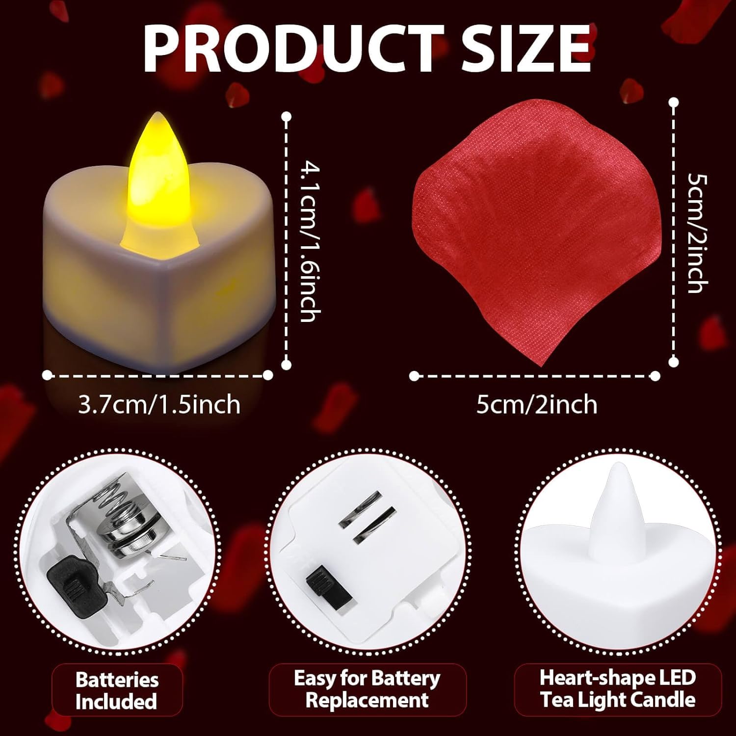 Rose Petals And Candles Set For Romantic Decorations, 48 Romantic Candles With 4000 Fake Rose Petals For Special Night, Hotel Room, Date Night, Bedroom, Valentine'S Day Decorations