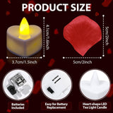 Rose Petals And Candles Set For Romantic Decorations, 48 Romantic Candles With 4000 Fake Rose Petals For Special Night, Hotel Room, Date Night, Bedroom, Valentine'S Day Decorations