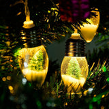 Christmas Tree Snow Globe String Lights, 10 Led Clear Bulbs Christmas Tree String Lights For Bedroom, Wedding, Table Dec