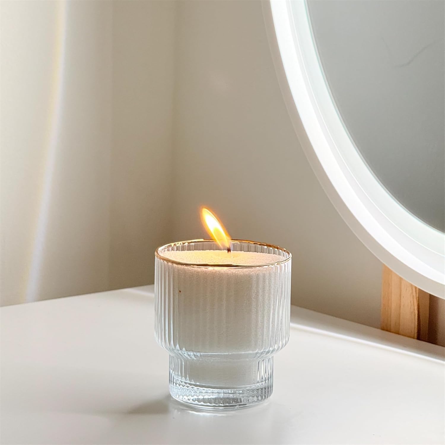 Oasis Pearled Sand Candle - Non-Toxic, Paraffin-Free Healthy Palm Wax (18Oz), Refillable, Scented & Unscented Luxury Candle Sand With 30 Wicks, Up To 120 Hours Burn Time (Unscented)