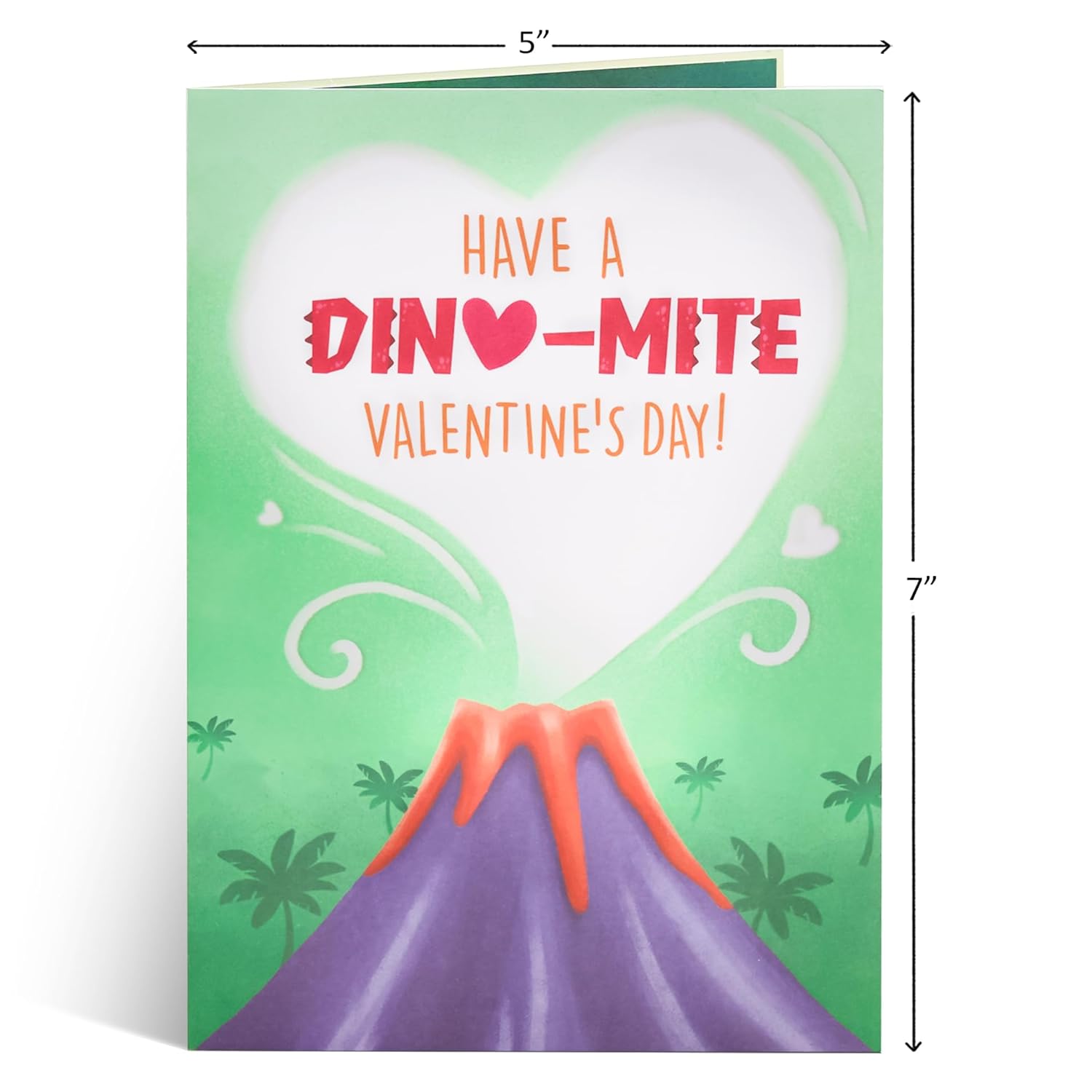 Love Dinosaur Valentines Day Pop Up Card, Volcano, Heart, 3D Greeting Cards, Gifts For Wife, Husband, Him, Her, Lovers, Boyfriend, Girlfriend, Kids, 5X7 - Includes Envelope And Message Note