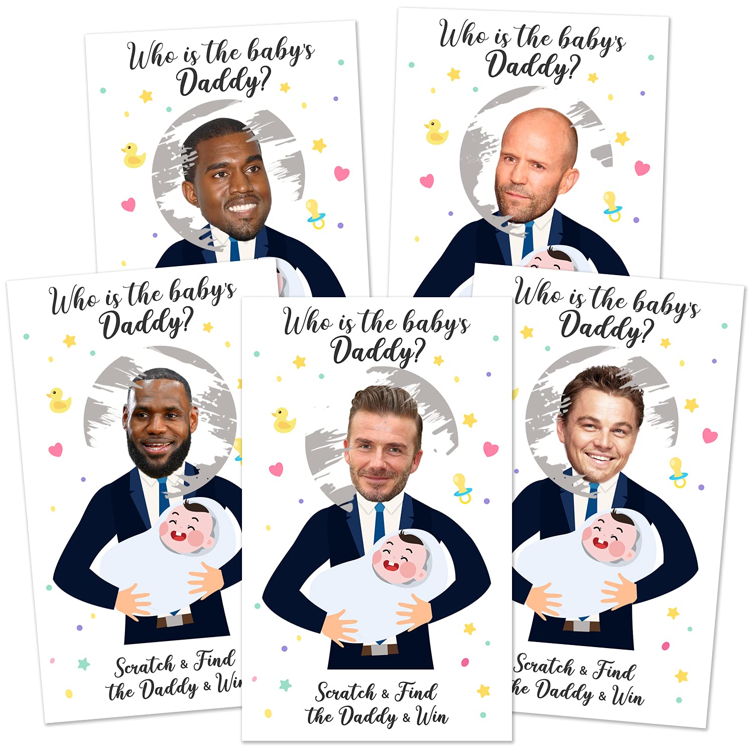 40 Cute Baby Shower Games - Scratch Off Lottery Ticket Raffle Cards - Decorations- Who Is The Baby'S Daddy - 40 Cards