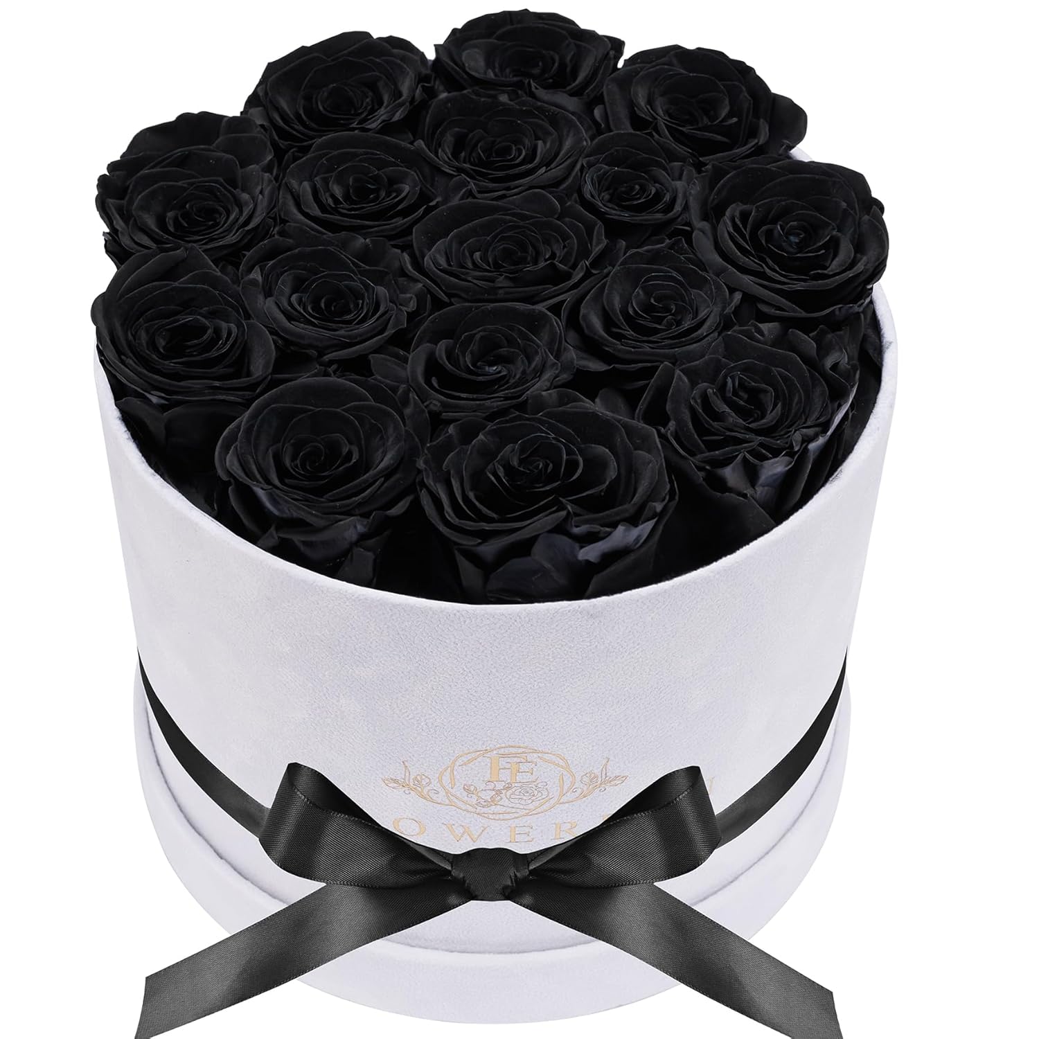 17 Flowers In A Luxury Suede Box, Birthday Gifts For Women, Preserved Flowers, Mothers Day Roses Gift For Mom, Black
