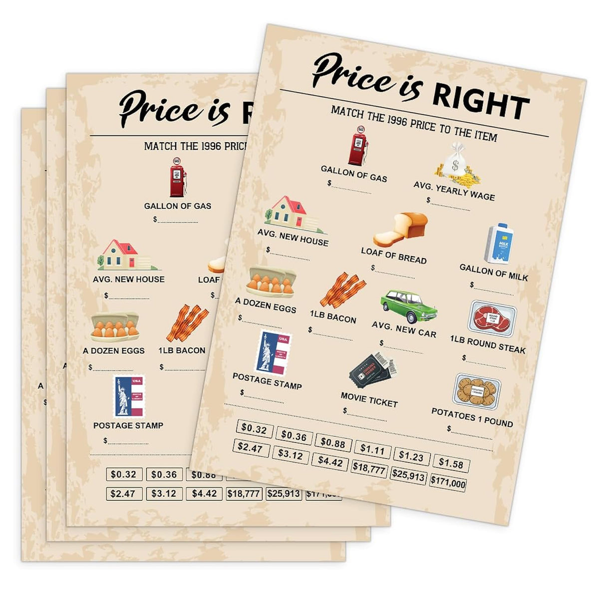 30Th Birthday Party Games, Price Is Right Games, Birthday Party Supplies For Adults, Fun 1996S Party Game?Pack Of 30 Cards