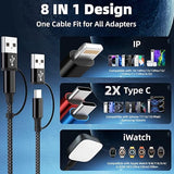 4 in 2 Multi Charging Cable 5FT Apple Watch iPhone USB C Fast Charger Cord