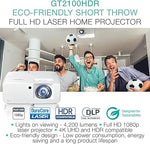 GT2100HDR Short Throw Laser Projector, 1080p, 4K HDR Input, 4200 Lumens