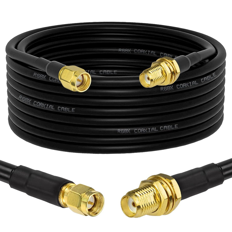 Rp-Sma Coaxial Extension Cable 25Ft Rp Sma Male To Female Connector For Wirele