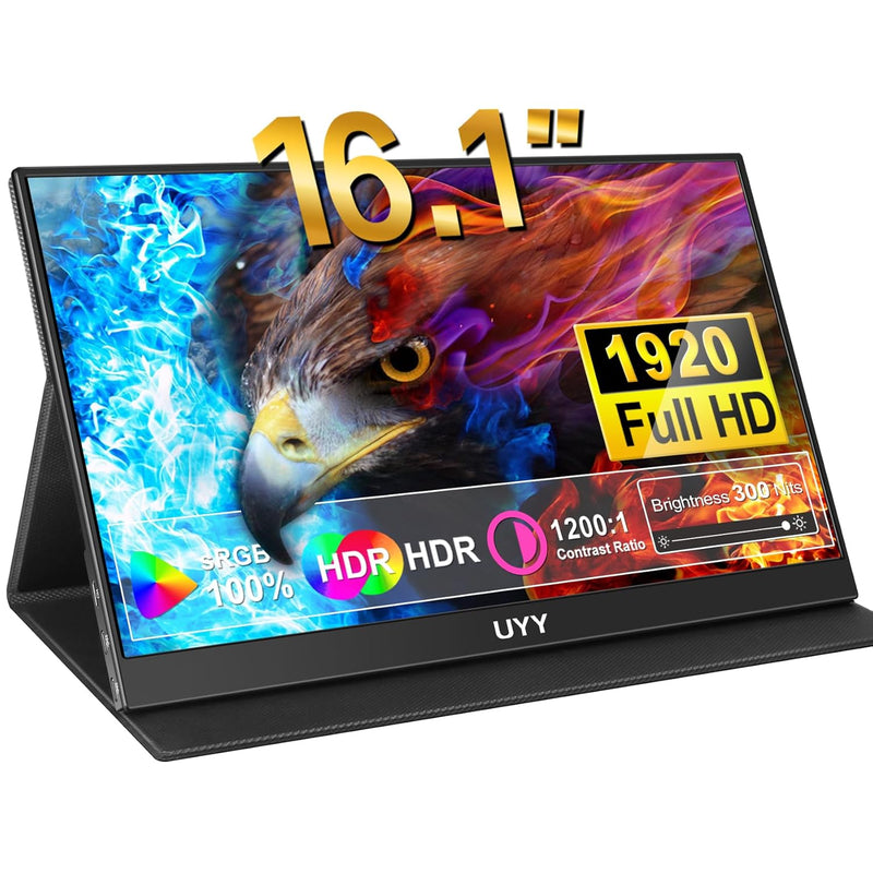 Newest Portable Monitor 16.1" 1920 Fhd 2023 Hdr 178° Pc Screen,Second External