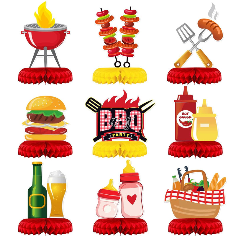 9 Pieces Bbq Baby Shower Decorations Bbq Baby Shower Centerpieces Baby