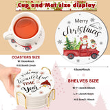 6 Pcs Valentine‘S Day Coasters Funny Bar Ceramic Drink Coasters Round Absorbent Coasters With Holder For Drinks Tabletop Protection Housewarming Birthday Mugs Cups Coffee Bar(Christmas)