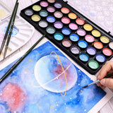 Signature Metallic Watercolor Set, 37 Piece Pearl Paint, 36 Vibrant Colors, 1 Paint Brush