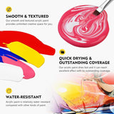 Large Acrylic Paints (16.9Oz/500Ml), Rich Pigments & Non-Toxic Craft Acrylic Paints For Multi Surface, Canvas, Wood, Stones For Adult Advanced Artists And Beginners