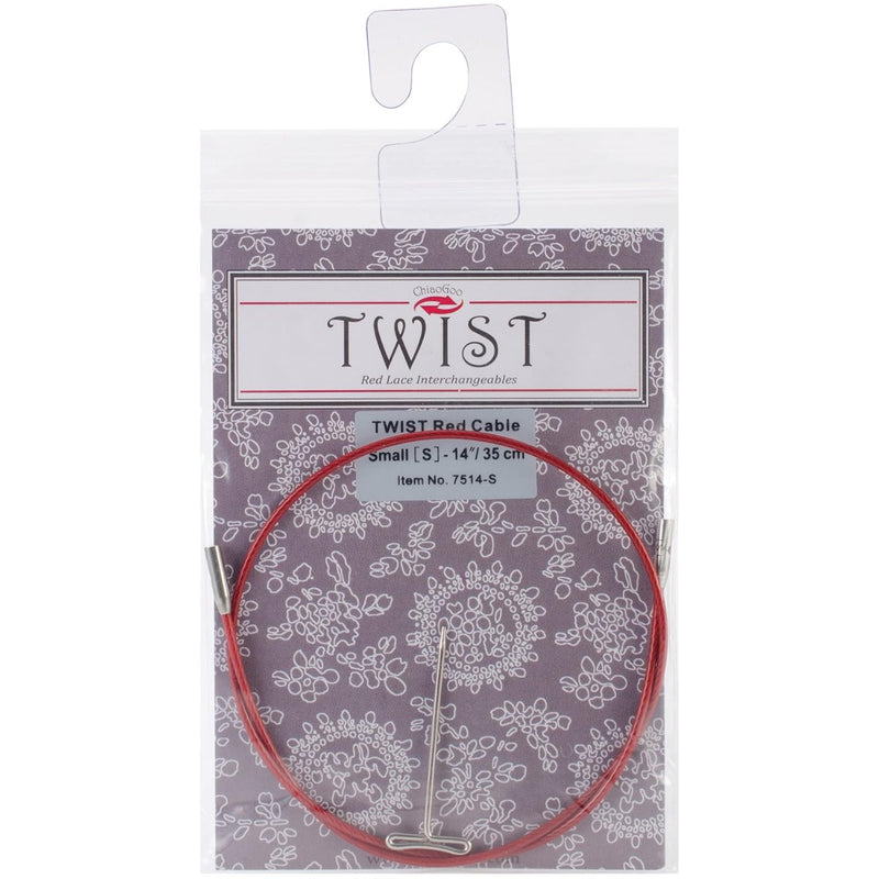 14-Inch Twist Lace Interchangeable Cables, Small, Red