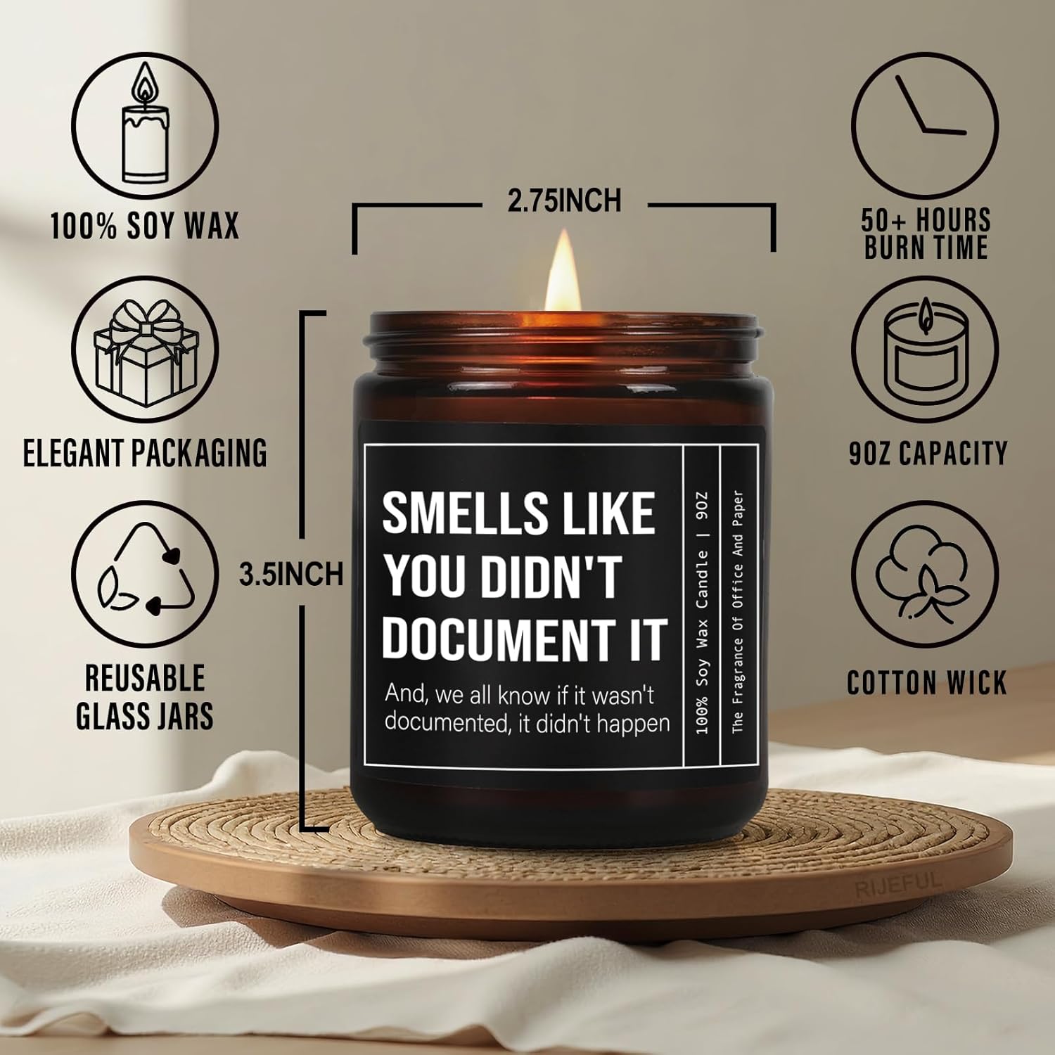 Unique Candle Gifts For Coworkers, Smells Like You Didn'T Document It Candle, Office Candles Gift For Her Him, Christmas Birthday Work Candles Gift For Hr Boss Employee Manager Social Worker Nurse-29
