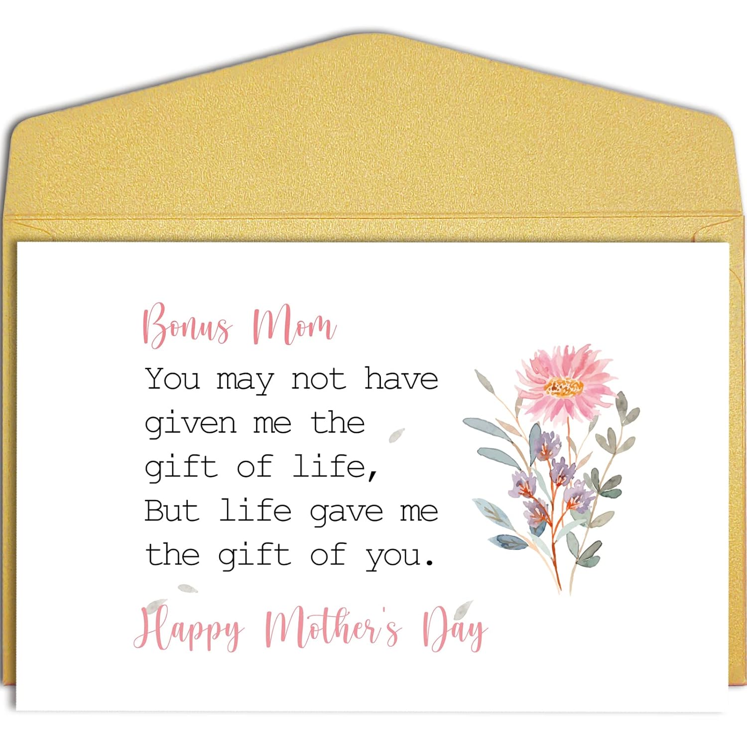 Funny Bonus Mom Mothers Day Card, Mother'S Day Gift For Stepmom, Step Mother'S Day Card From Stepson Stepdaughter, Not Have Given Me The Gift Of Life