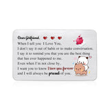 Girlfriend Wallet Insert Card Birthday Greeting Cards Valentines Day Gift Engagement Appreciate Pocket Card Woman Christmas Soulmate Retirement Personalized For Her Romantic I Love You Cute Keepsakes