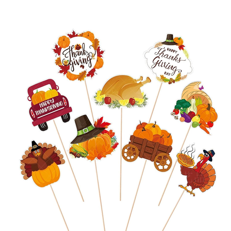 9Pcs Thanksgiving Centerpiece Sticks,Pumpkin Party Centerpiece Sticks,