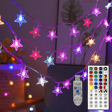 Color Changing Star String Lights Indoor, 19.7Ft 11 Mode Led Rainbow String Lights Usb Rgb Twinkle String Lights With Re