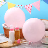 6 Sets Baby Shower Game Gender Reveal Party Favors Plastic Bottle Chug Baby Shower Grab Games Plastic Bottles Latex Balloons For Gender Reveal Games Supplies(Pink)