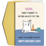 Funny Mother'S Day Card For Cat Mom, Cute Cat Mothers Day Card, Humorous Mother'S Day Card For Cat Lover Owner, Happy Mother'S Day Card From Cat