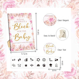 97 Pcs Baby Shower Game Sign Set Includes Decorative Square Signs 56 Diy Blank Wooden Blocks 20 Fabric Pens Baby Shower Game Prizes.